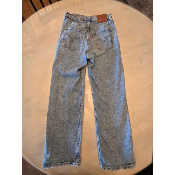 Levi's Premium Women's Ribcage Straight Ankle Denim Jeans SZ 26 Distressed - Picture 2 of 7